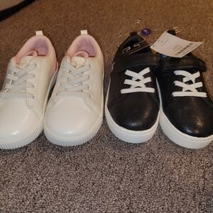 Carter's White and Black Sneakers. Size 9T